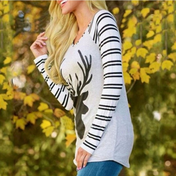 NWT Reindeer Long-sleeve Tee - Picture 3 of 6